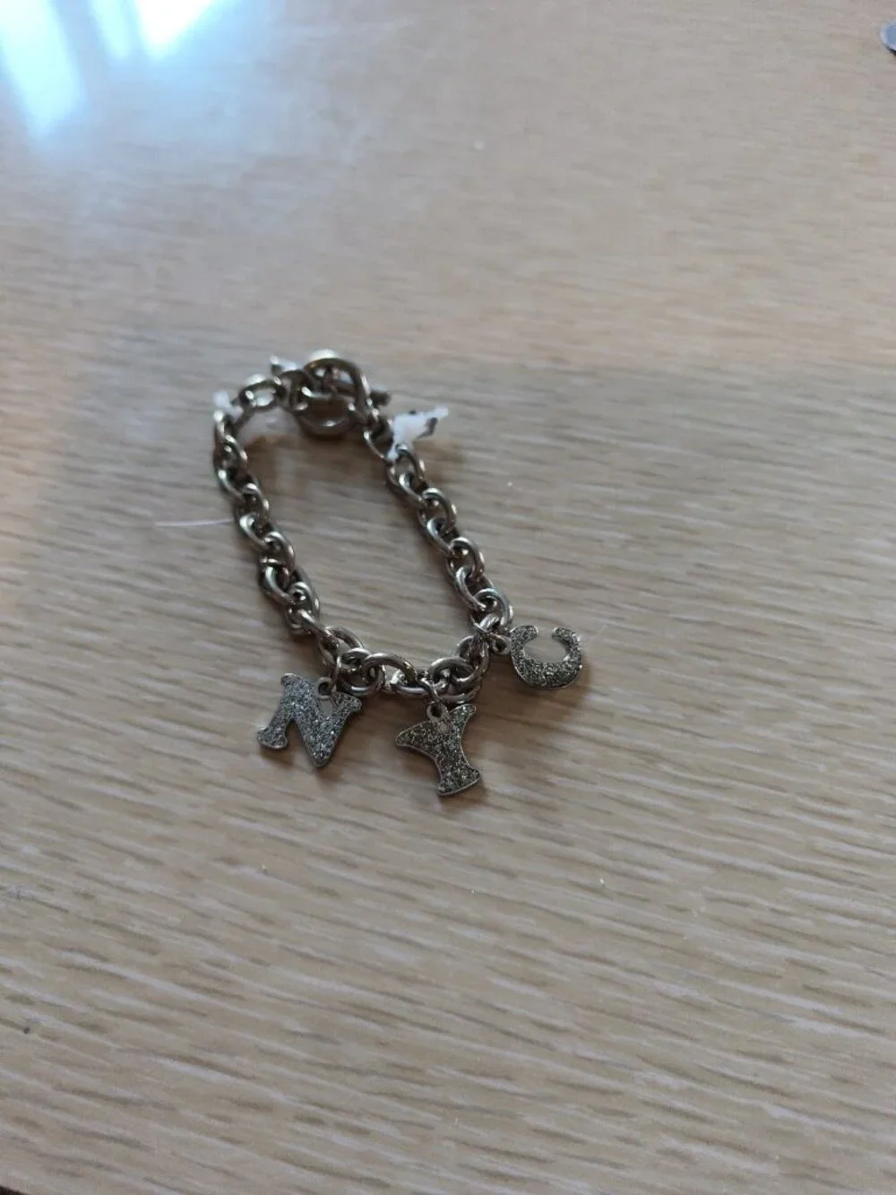 Disney Licensed Girls’ Silver Chain Link Bracelet – NYC Bling Charms-Crown Tag